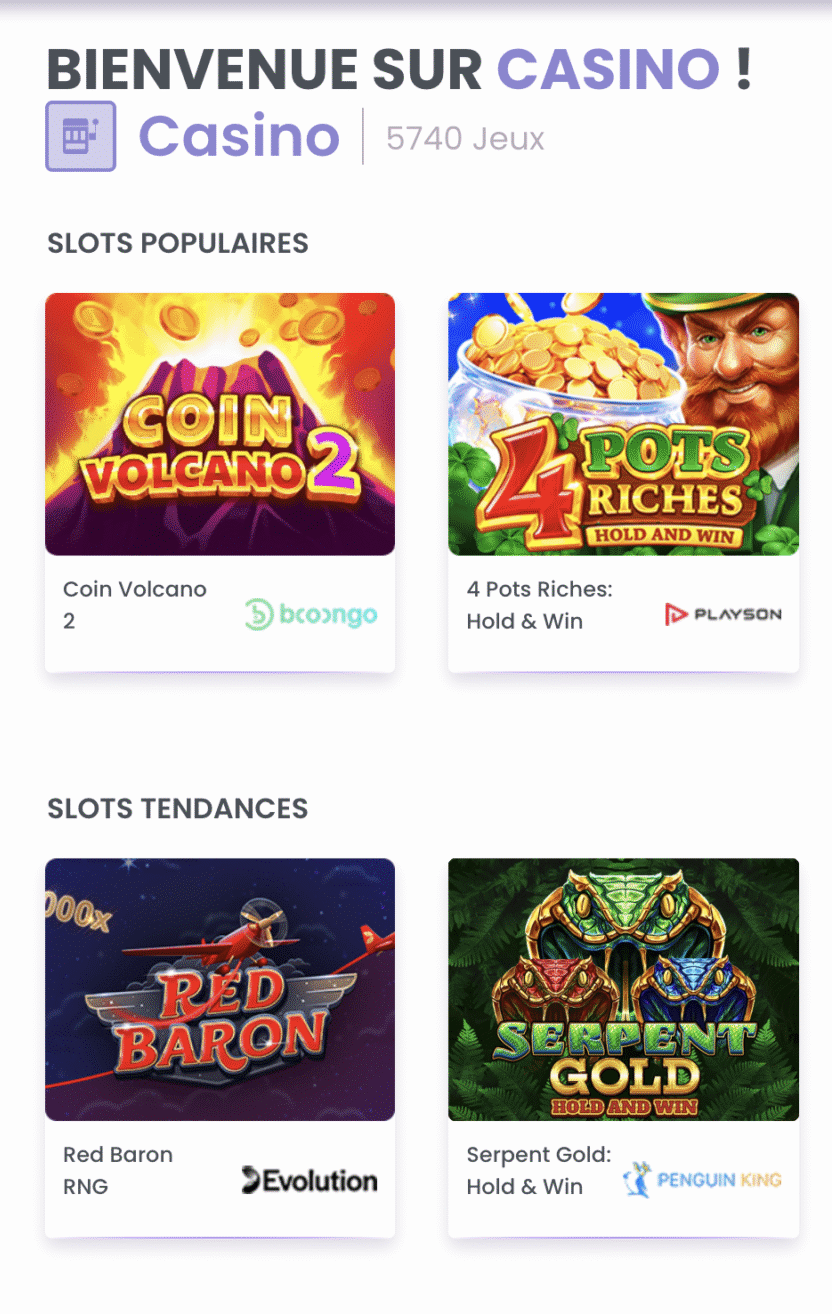 Présentation des jeux et promotions sur la plateforme Madnix